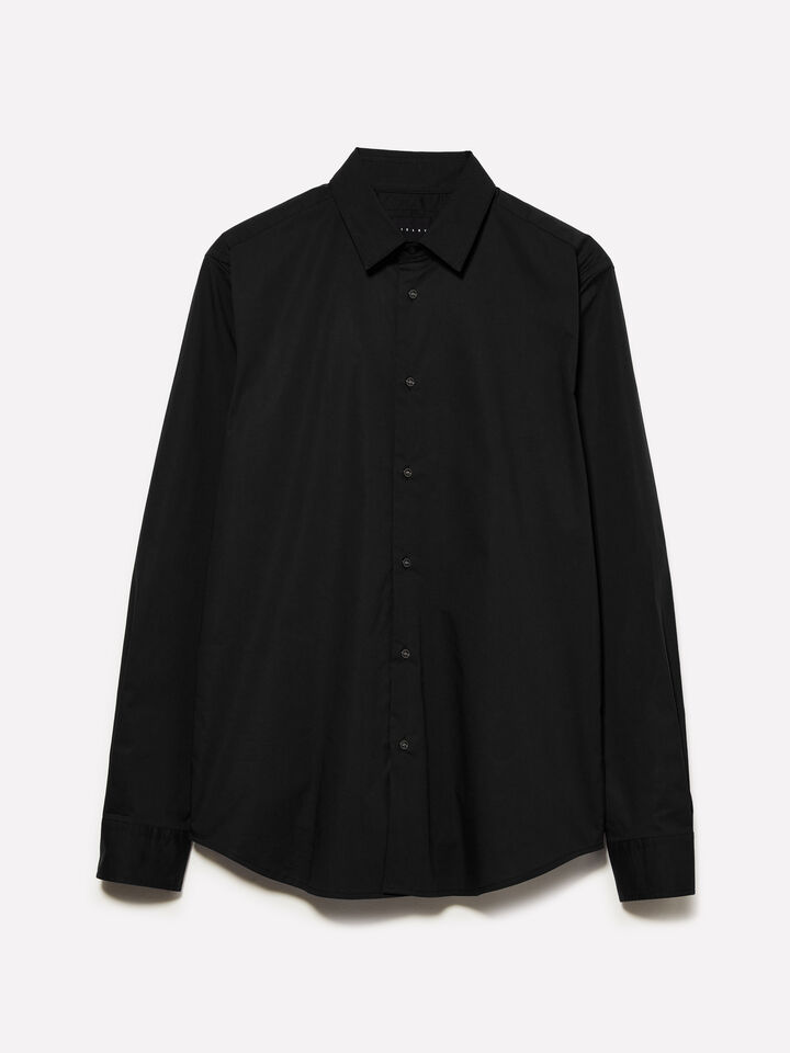 Black slim fit shirt - men's slim fit shirts - Black | Sisley image number 1